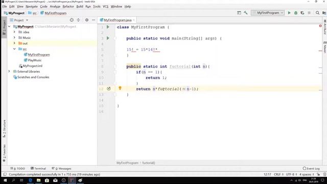 Java - урок 7.8 (Рекурсия в Java - факториал и фибоначи) смотреть онлайн
