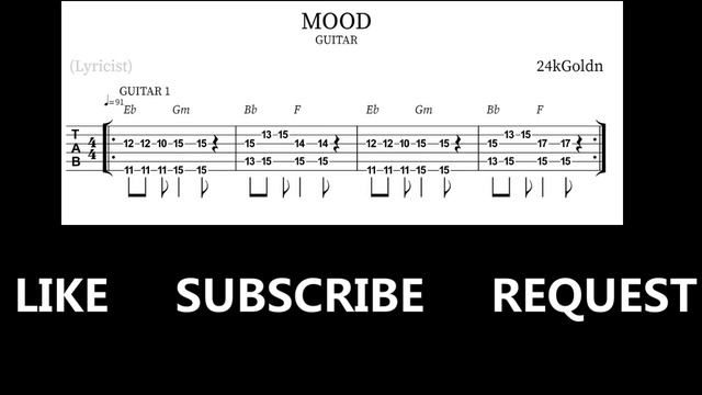 24kGoldn - Mood ft. Iann Dior (Guitar Loop with Tab) смотреть онлайн
