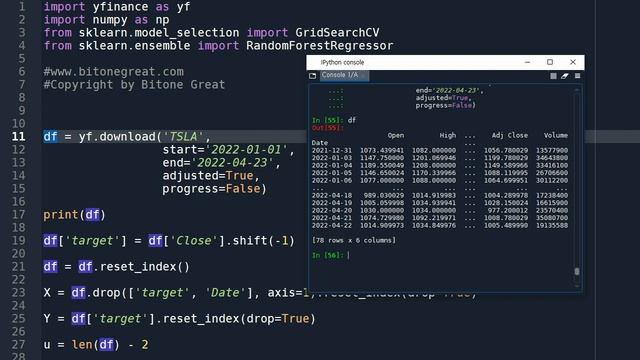 [US STOCK] TESLA stock price prediction using machine learning model (random forest)(Python API) смотреть онлайн