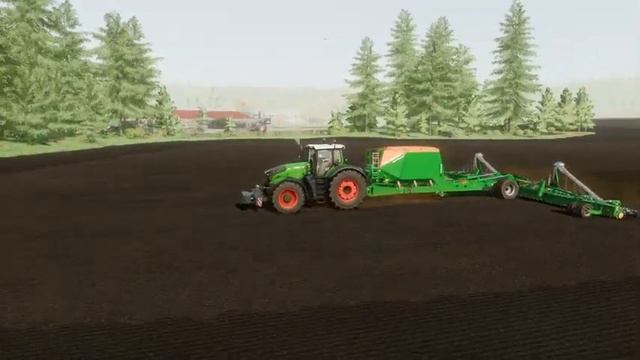 FS22 Прикатывание посевов, начало весенней посевной JOHN DEERE 8400R, FENDT 1050, VALTRA T190 смотреть онлайн
