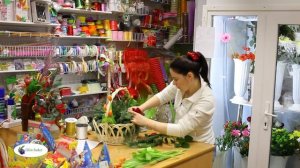 Зимняя Композиция из Роз и Тюльпанов. Корзина с Цветами. Видео Мастер Класс. Olinbuket