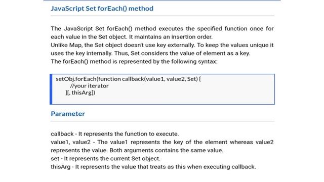 "java script "set forEach () method смотреть онлайн