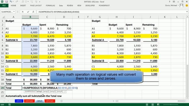 Excel Magic Trick 1012: Automatically Add All Subtotals In A Column (6 Methods) смотреть онлайн