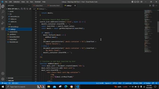 Meal App | Meal DB API | Vanilla JS HTML CSS Bootstrap | Front-End Web Development смотреть онлайн