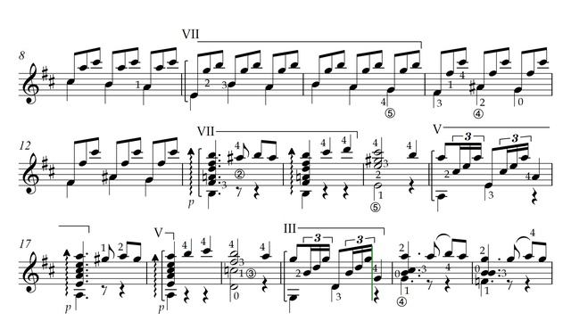 Андрес Батиста. "Площадь цветов". Ронденья. Видео партитуры