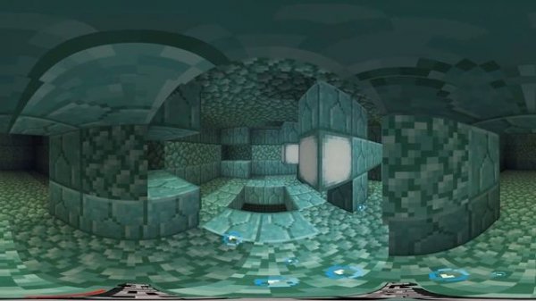 Diving into a secret temple under water - minecraft 360 vr\ Подводный храм - майнкрафт 360 градусов