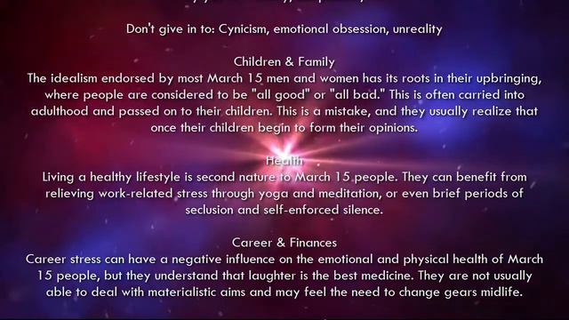 March 15 - Birthday Horoscope Personality