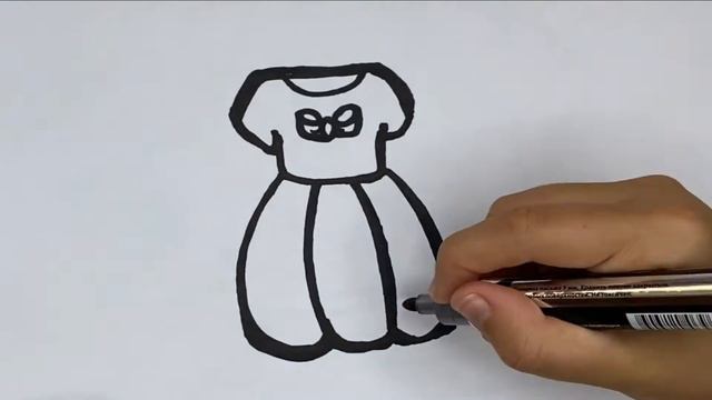 How to draw a dress | Как нарисовать платье | koylak rasm qanday chiziladi | drawing смотреть онлайн