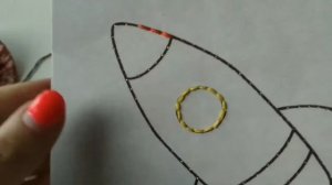 Вышивка по картону  Ракета