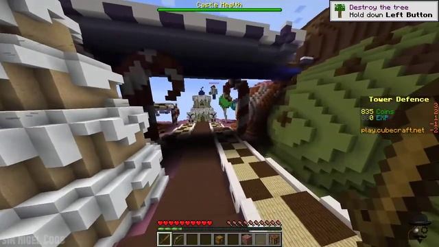 Trying Minecraft Tower Defense on the Cubecraft Server смотреть онлайн