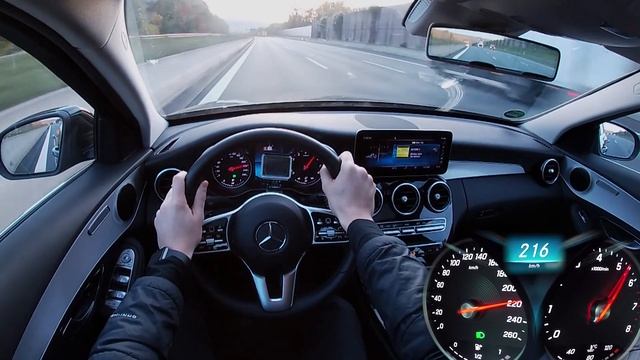 2020 Mercedes Benz C-Class C 180 156 PS TOP SPEED AUTOBAHN DRIVE POV смотреть онлайн