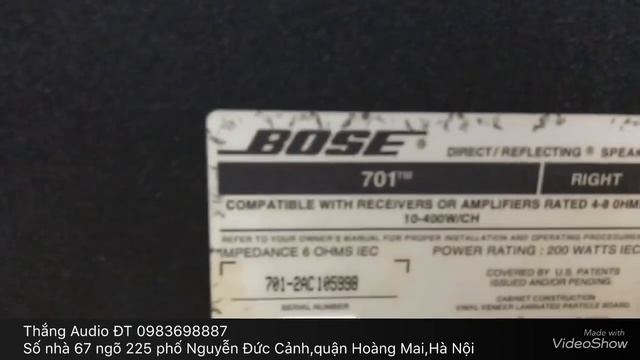 Loa bose701 về cái ae qua lấy luôn tại Thắng Audio 0983698887 ( bose701,bose 701 canada) смотреть онлайн