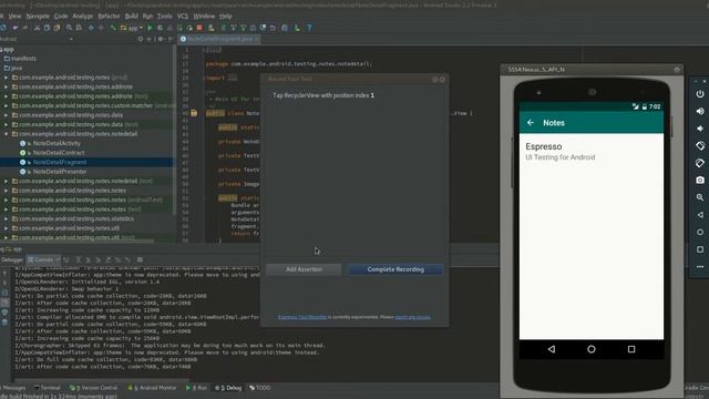 Espresso Test Recorder: 'Clicking a note opens Note detail screen' смотреть онлайн