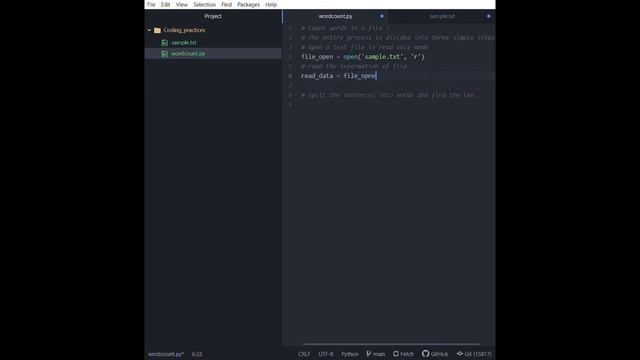 Python exercise 1: Count number of words in a text file. смотреть онлайн