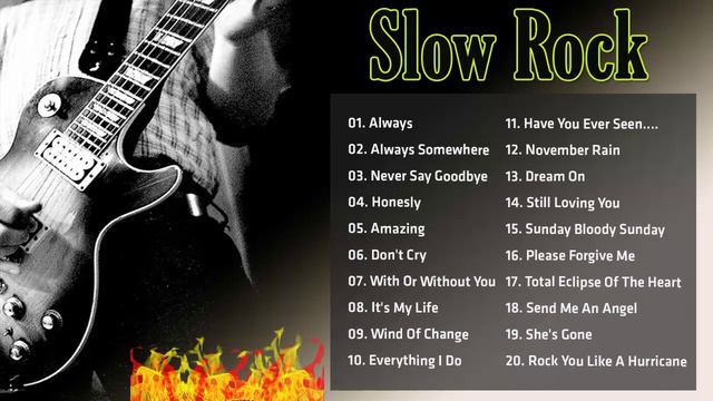 Scorpions, Aerosmith, Bon Jovi, U2, Ledzeppelin 💯 Best Slow Rock Ballads 80s, 90s