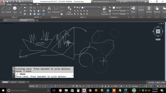 3A AutoCAD 2016 Intro selections sets lasso and fence смотреть онлайн