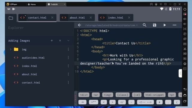 Creating Links on HTML using TrebEdit app for Android смотреть онлайн