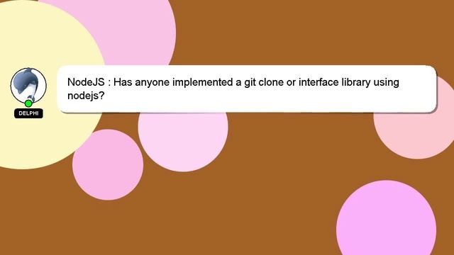 NodeJS : Has anyone implemented a git clone or interface library using nodejs? смотреть онлайн