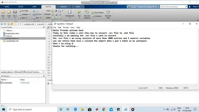 Conversion of .CSV to .mat and plot graph in MATLAB with source code смотреть онлайн