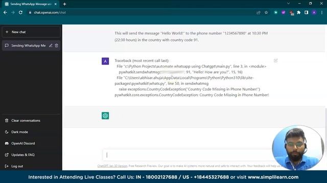 Automate WhatsApp With ChatGPT | ChatGPT On WhatsApp | ChatGPT Tutorial For Beginners | Simplilearn смотреть онлайн