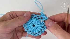 Салфетка крючком, Эрика, 1-9