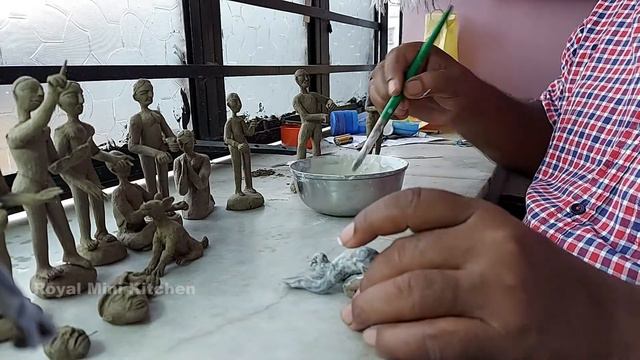 Mini Clay Art || clay doll painting part 1 || Mini art painting || Royal Mini Kitchen #comebackVide смотреть онлайн