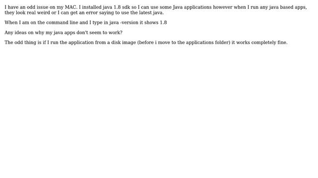 Apple: Java issue with osx...installed latest but java apps not working смотреть онлайн