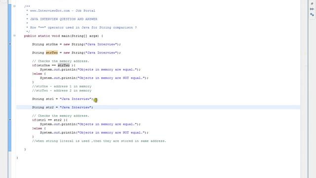 How to compare Java String using == Operator смотреть онлайн