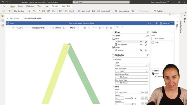 Conditional format the Power BI line chart with a gradient schema смотреть онлайн
