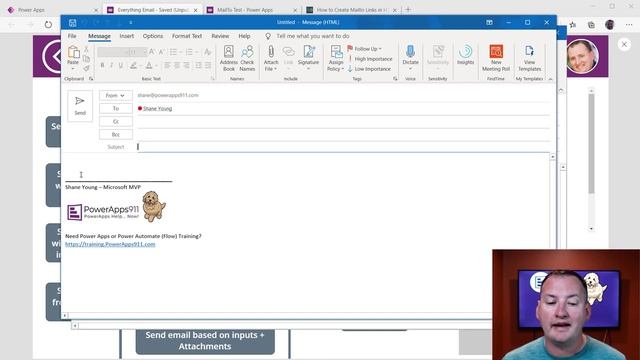 Power Apps MailTo - Open a new email with values by pressing a button смотреть онлайн
