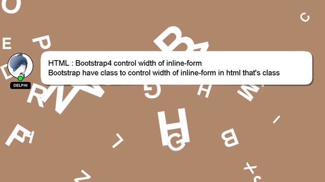HTML : Bootstrap4 control width of inline-form смотреть онлайн