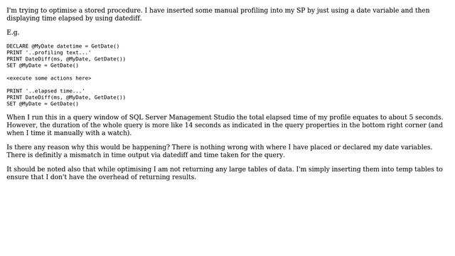 Databases: Time taken to execute query seems longer than time measured in query...? смотреть онлайн