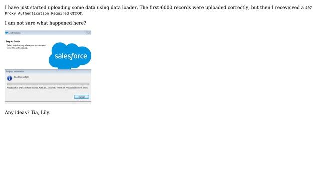 Salesforce: Data Loader - 407 Proxy Authentication Required смотреть онлайн