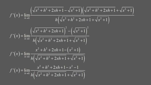 Derivative using Limit Definition: y = sqrt(x^2 + 1) смотреть онлайн