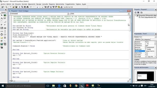 MATLAB: Comunicacion con Visual Basic 6.0 (Aplicacion Control Moderno) смотреть онлайн