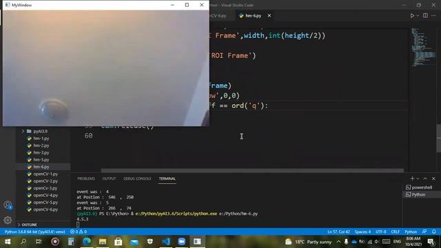 Make an ROI with mouse clicks using python смотреть онлайн