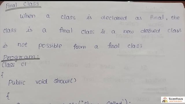 JAVA FINAL METHODS AND CLASSES смотреть онлайн