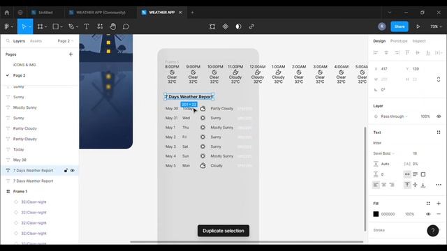 Weather App Ui design in figma | Figma UI Design Tutorial смотреть онлайн