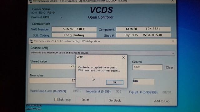 Редактирование межсервисного интервала через VAG COM