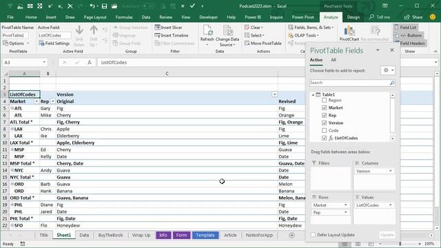 Excel Text Transformation: Text Instead of Numbers in Pivot Table - Episode 2223 смотреть онлайн