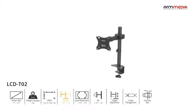 Настольный кронштейн для мониторов ARM MEDIA LCD T02 BLACK смотреть онлайн
