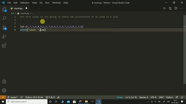 List - Count Occurrences of item count() | Python | Coding смотреть онлайн