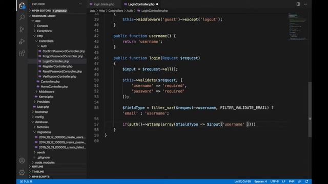 Laravel 7 - Login with Username or Email смотреть онлайн