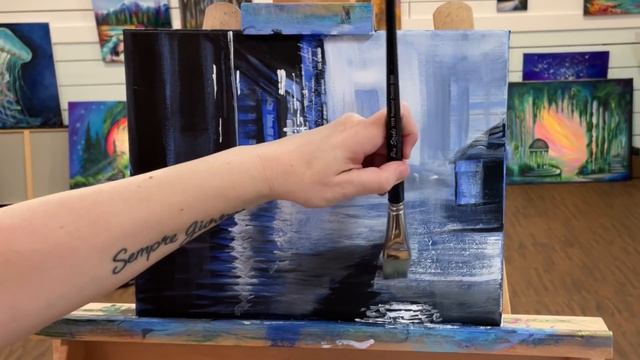How To Paint “WALKING IN THE RAIN” Acrylic PAINTING Tutorial EASY! смотреть онлайн