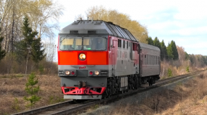 ТЭП70-0505 с пригородным поездом Сосьва Новая - Алапаевск