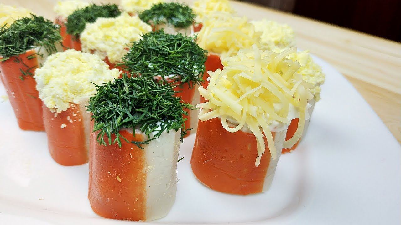 Новинка! Идеальная Новогодняя Закуска 2022 - КРАБОВЫЕ РОЛЛЫ! смотреть онлайн