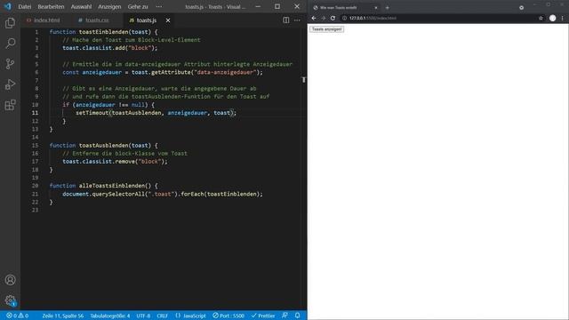 Wie man Toasts (Snackbars) erstellt - HTML, CSS & JavaScript Tutorial - Deutsch смотреть онлайн