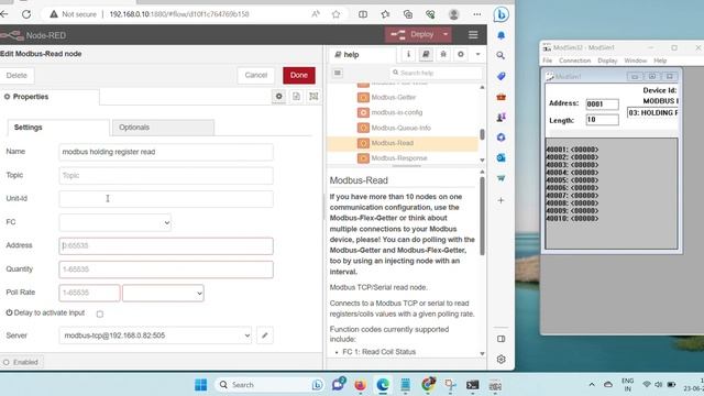 Node-Red MODBUS Holding Registers смотреть онлайн