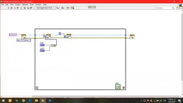 CONTROL DE FACTORY IO CON LABVIEW USANDO MODBUS TCP SERVER