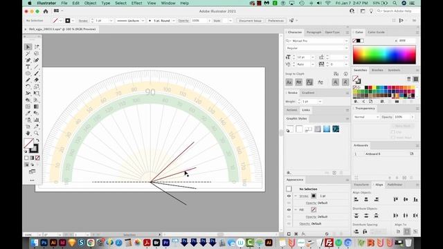 How to measure the degrees of angles in Adobe Illustrator смотреть онлайн
